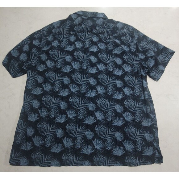 Nat Nast Luxury Originals Blue Palms Black Hawaiian Tropical L Silk Blend NWOT - Picture 2 of 12